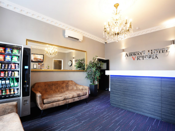 The reception area at Airways Hotel