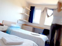A typical twin room at Harrow Hall