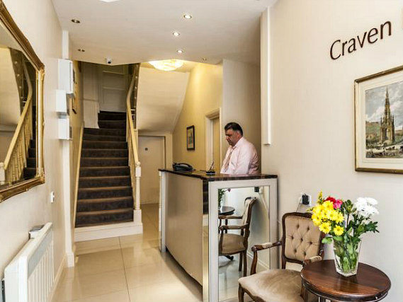 The front desk at Craven Hotel