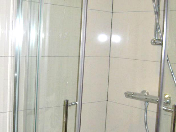 Bathrooms are stylish and modern