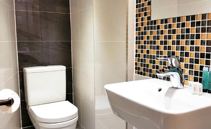 One of the bathrooms