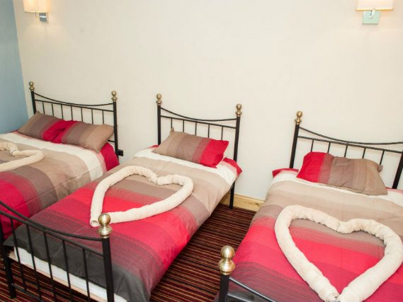 Families and friends can share a quad room