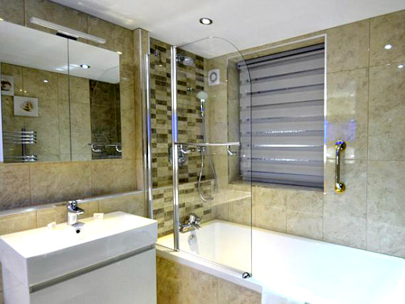 Bathrooms are stylish and modern