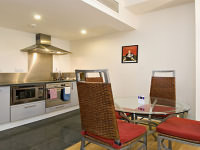 A kitchen in the apartments at 196 Bishopsgate