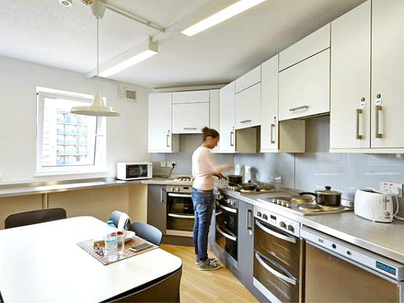 A kitchen at Sir John Cass Hall