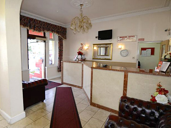 The reception area at Cranbrook Hotel