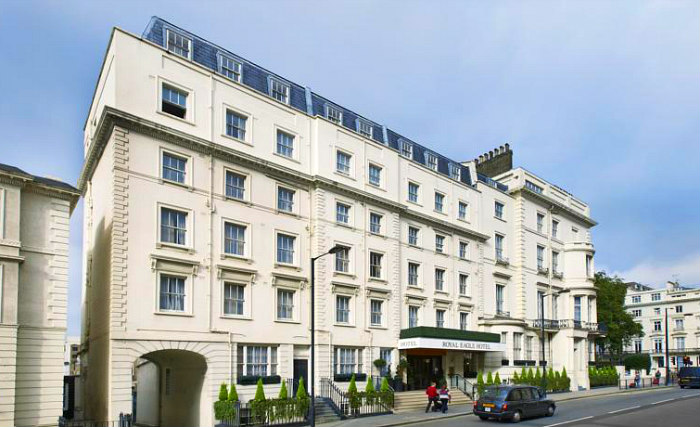 The outside of Royal Eagle Hotel London