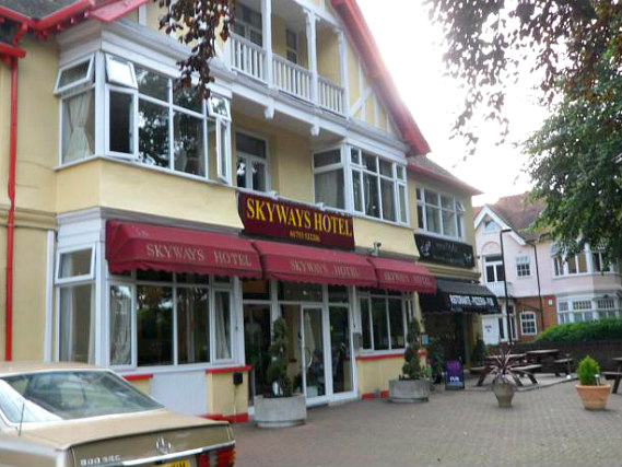 The exterior of Skyways Hotel